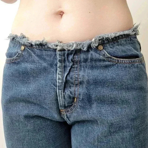 Vintage Y2K ESPIRIT Raw Hem Low Rise Wide Leg Bellbottoms - 6 - Picture 9 of 9